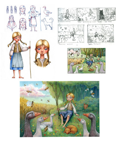 Персонажи и иллюстрация в ручной графике