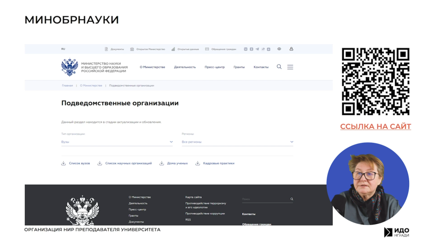 Организация НИР